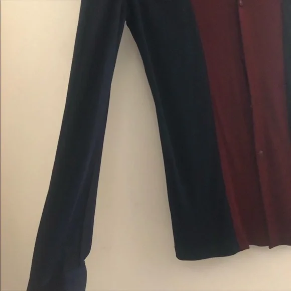 GIANNI VERSACE] By Gianni Versace Navy Burgundy Jersey Button down shirt